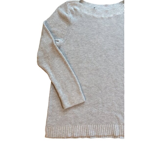 Talbots Sweater Size 2X Plus Gray Boat Neck Ribbed Tunic Cotton Blend NWT - Picture 3 of 8